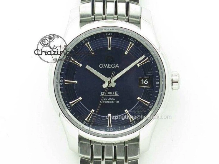 0213 HighPerformance Seamaster Planet Ocean GMT 600M Blue Dial SS On Blue Rubber Strap A 8278